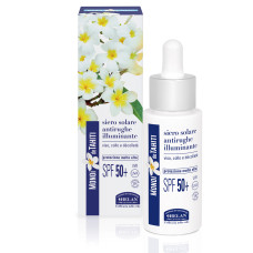 Spīdīgs saules serums ar SPF 50+ un pretnovecošanās efektu